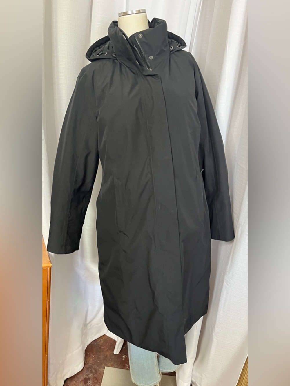 Lands' End Black Long Down Parka